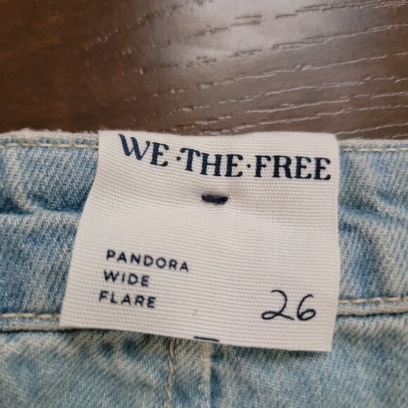 Free People Pandora Wide Leg Jeans Womens 26 Boho Chic Cottagecore Hippie Retro - Picture 5 of 9